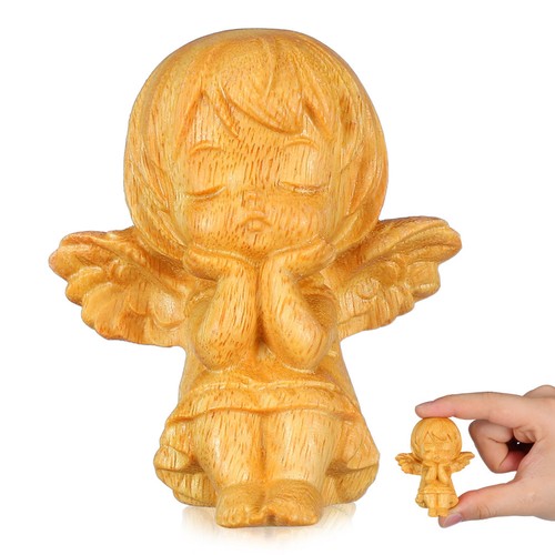 Handmade khaki wood - angel, girl