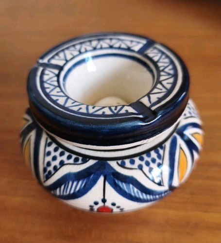 Cendrier marocain bleu blanc - marocain, bleu/blanc