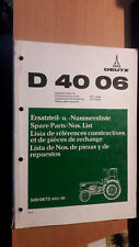 DEUTZ FAHR tracteur D4006 - D 4006 : catalogue de pièces 1976