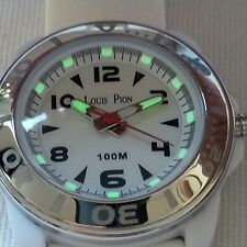 MONTRE FEMME SPORT BLANCHE "LOUIS PION" NEUVE