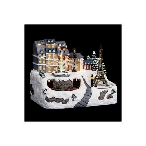 Village noël toit fontaine - noël,