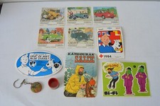 Lot Tintin - Porte-clés boite Brochet + 4 Autocollants + 5 Images Côte d'or