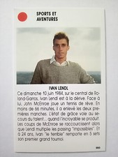  IVAN LENDL 1984 Roland Garros Card  Star Tennis  French Edition 1987 87