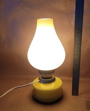 Lampe A Poser En Verre Jaune Des Annees 70 Vintage Hauteur 23cm
