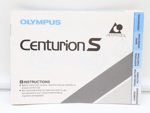 Instructions olympus - instructions, d'olympus