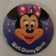 Mickey Minnie Mousse Grand Badge Disney Vintage 