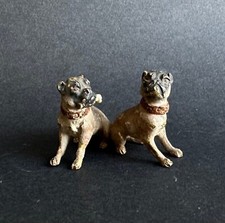 Ancien Vienna bronze de Vienne animalier polychrome chien bulldog XIX Geschutzt
