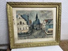 Paysage- Dessin ancien Aquarelle, Peinture Signé (n.1)