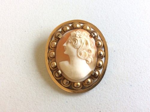 Camée broche coquillage - camée,