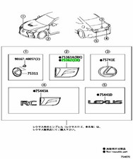 TOYOTA RC F PLAQUE AVANT NOM N°2 d'origine JDM 75362-24020-79