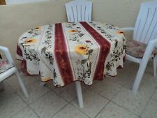 NAPPE RONDE PROVENCALE Motifs : OLIVES  et FLEURS - Diamètre : 160 cm.