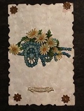 CP DENTELEE DECOUPIS BROUETTE MARGUERITES FLEURS - 28751