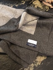 Magnifique Et Authentique Plaid couverture Gris 100% Cachemire Dior Jamais Servi