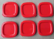 6 couvercles de pots à yaourt carrés rouges pour yaourtière seb 7cm intérieur, 7