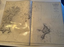 CARTE MARINE Plastifiée Rare Navigation CAP Frehel Havre Carteret Guernesey Herm
