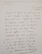 Alexandre de LABORDE - Lettre autographe signée - Archéologue