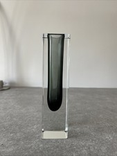 Vintage Vase Sommerso De Murano Italie À Facettes Glass 1960 Soliflore