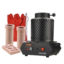 VEVOR Four de Fusion d'Or Électrique 1350 W avec 2 Creusets pour Argent Alu