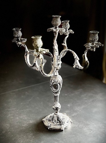 Candelabre bronze argenté - bronze,