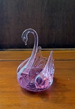 Cygne en verre de Murano rose
