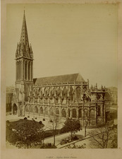 France, Caen, Eglise Saint Pierre vintage albumen print, France Tirage albumin