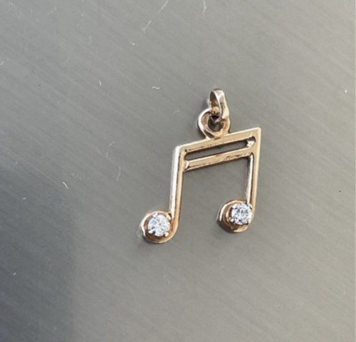 Pendentif note musique or - note,
