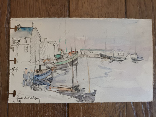 Belle petite aquarelle marine - aquarelle,