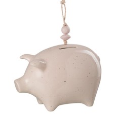 Tirelire cochon rose en céramique 18 cm