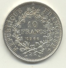10 FRANCS 1966 HERCULE ARGENT