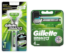 Pack Spécial Rasoir + 4 recharges Lame GILLETTE MACH3 SENSITIVE Original VINTAGE