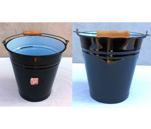 Seau eau email noir - seau,