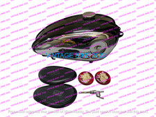 BSA C11G C12 RÉSERVOIR ESSENCE CHROME PEINT NOIR + Badge Cap Kpad /FIT FOR
