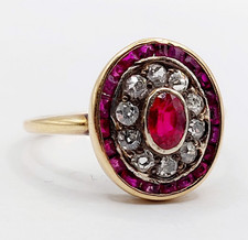 Bague cible art deco or rose