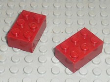 2 x LEGO DkRed Brick 2 x 3 ref