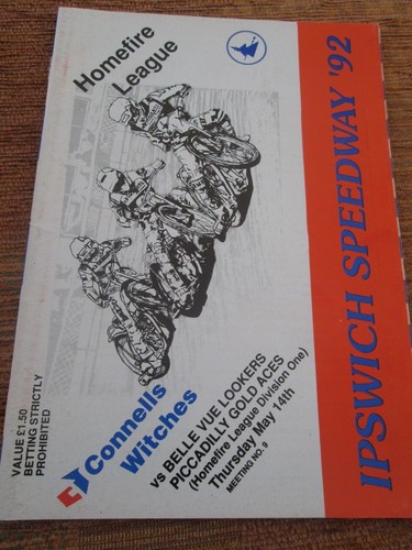 Programme speedway ipswich v - -,