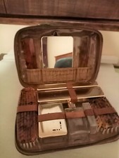 TROUSSE DE TOILETTE DE VOYAGE VINTAGE EN CUIR 