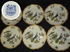 BOCH - LA LOUVIERE Années 30 Décor au PAON : x6 assiettes plates 25.5 cm (TBE)
