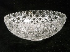 ANCIEN SALADIER CRISTAL COUPE GOUT BACCARAT POINTE DIAMANT VIDE POCHE GLASS BOWL