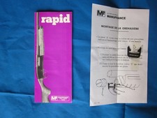 Manufrance fusil RAPID - Notice d'origine et grenadiére