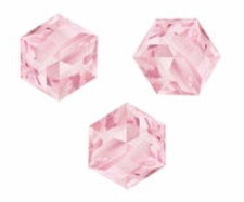   FRANCE.....   3 Perles cubes Swarovski 6 mm ( 5601 ) LIGHT ROSE