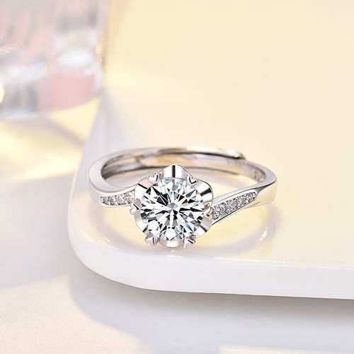 Bague moissanite argentée - bague,