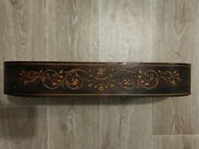 Grand socle en bois oval pour globe mariée ou pendule marqueterie à restaurer