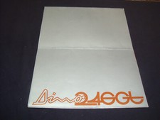 RARE BROCHURE PUBLICITAIRE 1970 D EPOQUE 8 PAGES FERRARI DINO 246 GT EN ANGLAIS