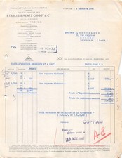 1942 MANUFACTURE DE BONNETERIE SOCIETE ANONYME DES ETS CHIGOT A TROYES - M. G