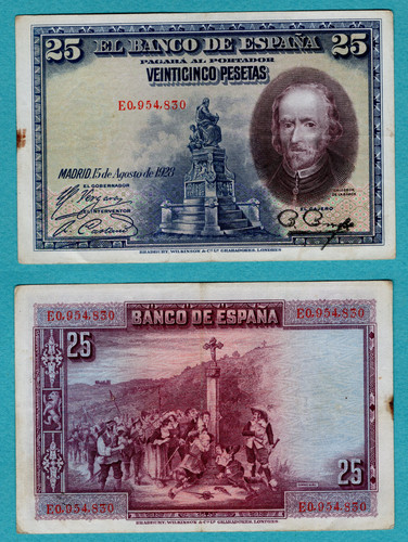 Billet espagne pesetas - billet, 1928