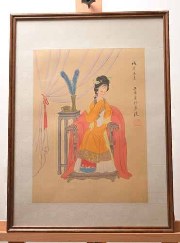 Aquarelle originale sur soie - originale,