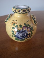 VASE boule EN FAIENCE DE CLAMECY "R.Colas", h 9 cm, diam. 3,5 cm