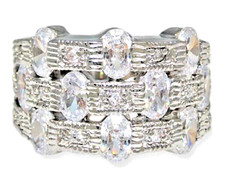 Cz Ring Large Bande or Blanc 3