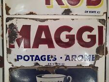 ancienne plaque émaillée bouillon maggi idem kub poule au pot