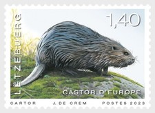 Luxembourg 2023 animals nature Eurasian Beaver Castor fiber 1v mnh
